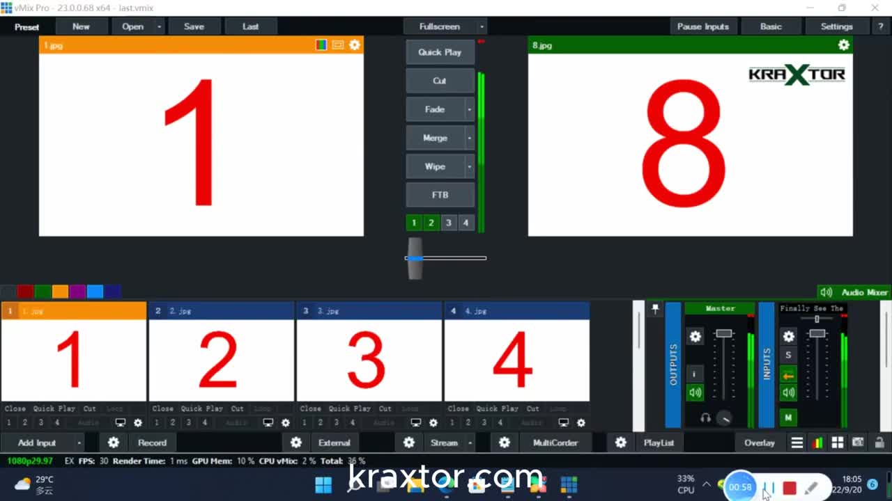 Panel de Control vMix Switcher